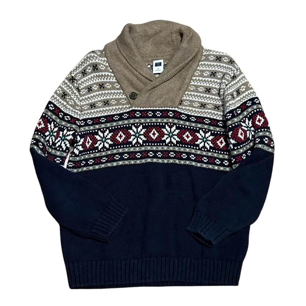 Janie & Jack Navy Brown Sweater Size 4 Boys